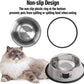 Cat Bowls for Food and Water,2Pcs  Non-Slip Stainless Steel Small 8 Oz Pet Bowl with Removable Rubber Base Dog Bowl,Stackable Puppy Dishes with Cute Cat Painted