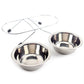 S M L Double Dog Bowls Diner Dish Durable Stainless Steel Dog Bowl anti Slip Removable Puppy Cat Food Water Pet Feeders