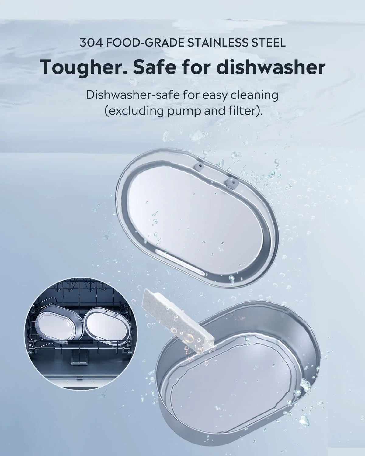 Uah Pet Stainless Steel Wireless Pet Water Fountain