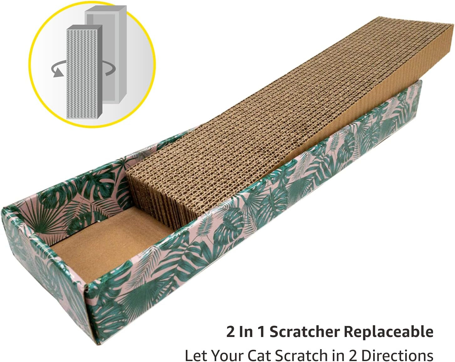 Cat Scratchers for Indoor Cats 3-Pack Cardboard Cat Scratchers with Catnip Reversible Corrugated Cat Scratching Board for Scratch Play & Perch (Wild Animal Series)