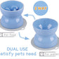 Ceramics Raised Slow Feeder Dog Bowl & Silicone Mat Set, Porcelain Elevated Dog Feeder for Food and Water, Less Regurgitating and Vomiting