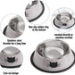 Cat Bowls for Food and Water,2Pcs  Non-Slip Stainless Steel Small 8 Oz Pet Bowl with Removable Rubber Base Dog Bowl,Stackable Puppy Dishes with Cute Cat Painted