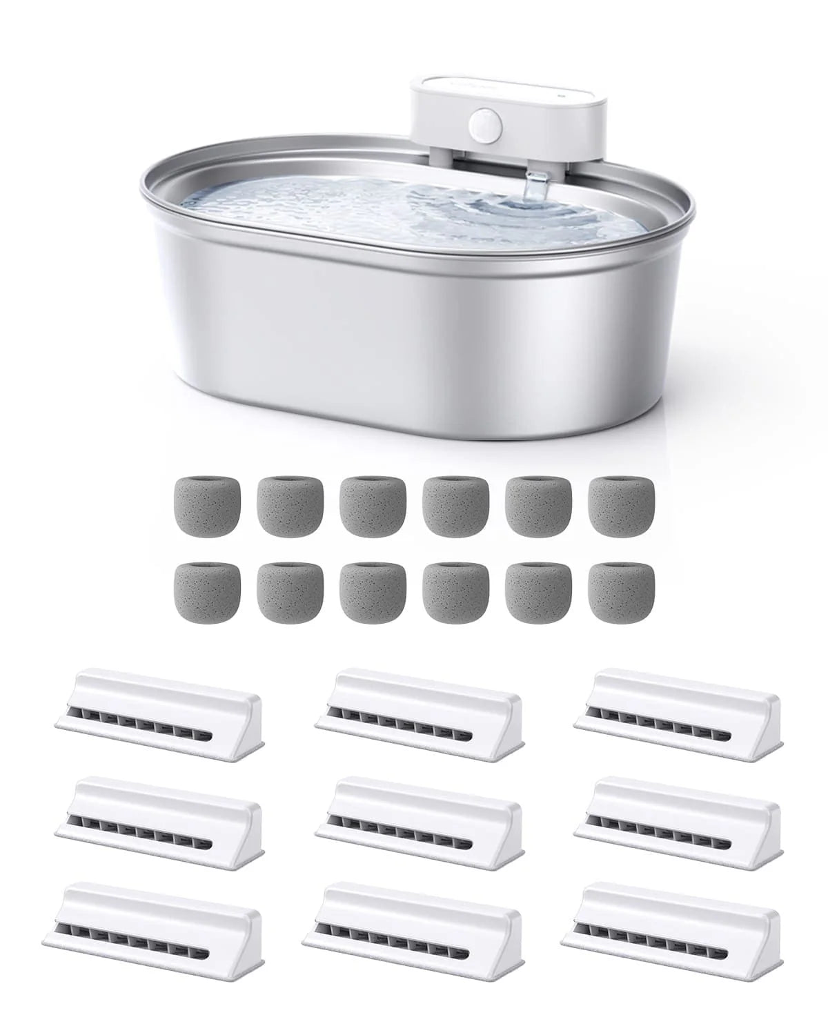 Uah Pet Stainless Steel Wireless Pet Water Fountain