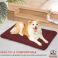 47" Dog Bed Washable Kennel Pad anti Slip Pet Crate Mat Burgundy