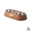 1PC Pet Pet Dog and Cat Food Bowls Bowtie Dog Food Drinking Double Bowl Pet Supplies
