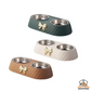 1PC Pet Pet Dog and Cat Food Bowls Bowtie Dog Food Drinking Double Bowl Pet Supplies