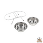 3 Piece Twin Stainless Steel Metal Non Slip Pet Cat Dog Feeding Bowl Dish Stand