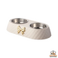 1PC Pet Pet Dog and Cat Food Bowls Bowtie Dog Food Drinking Double Bowl Pet Supplies