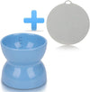 Ceramics Raised Slow Feeder Dog Bowl & Silicone Mat Set, Porcelain Elevated Dog Feeder for Food and Water, Less Regurgitating and Vomiting